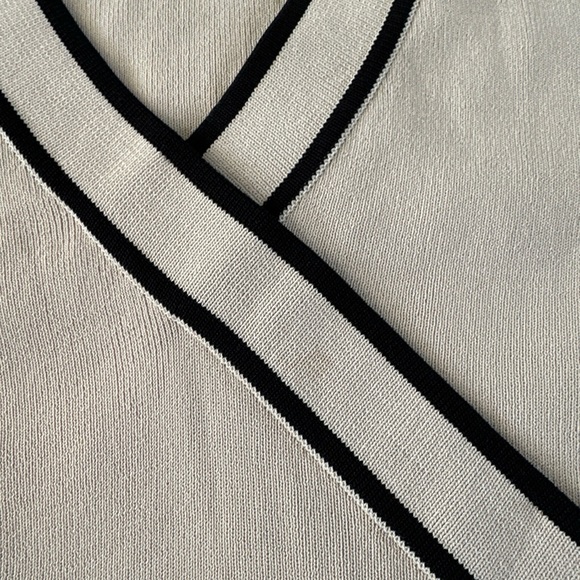 Cable And Gauge Sweater Womens 1X Tan Black 3 Quarter Sleeve - Picture 4 of 8